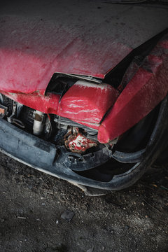 Abandoned crashed car