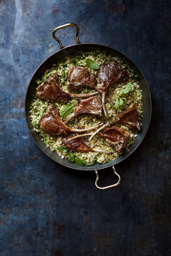 Pan Fried Lamb Cutlets With Mint Cauliflower Rice Meal