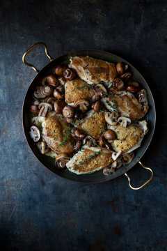 Oven Baked Chicken, Wine And Mushroom Casserole