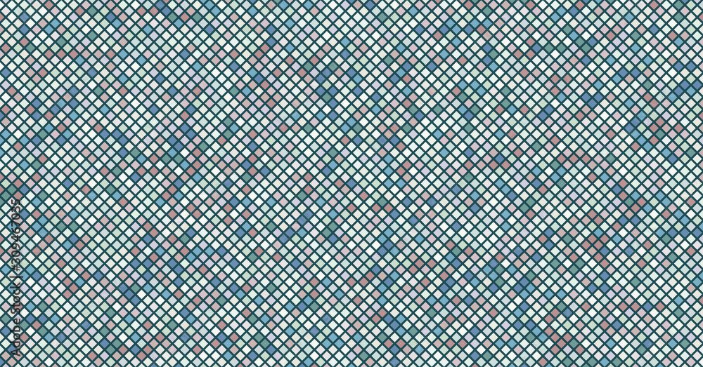 Poster abstract illustration with small color squares. pixels background.