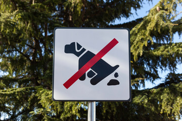 Pooping dog signal in street