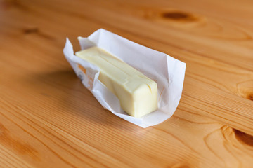 Butter in the wood table 