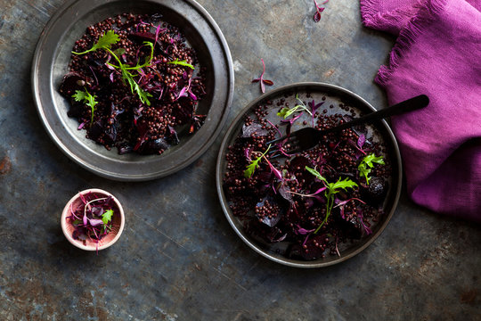 Balsamic roasted beetroot and lentil side dish