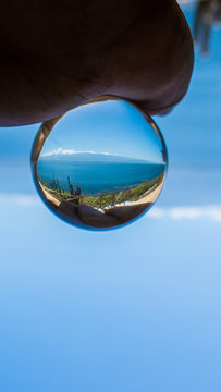 crystal ball with lake