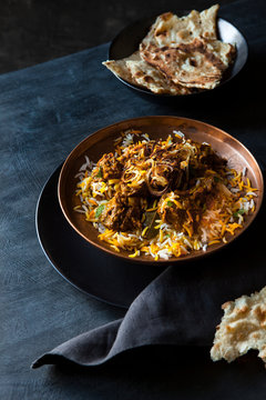 Biryani curry with indian style bread