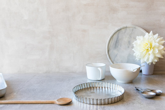 White and silver kitchen equipment