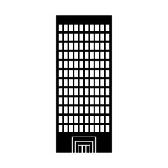 Skyscraper Icon. Black silhouette. Vector drawing. Isolated object on a white background. Isolate.