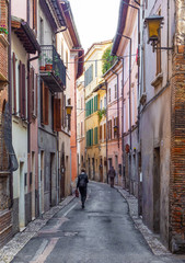 Rieti (Italy) - The historic center of the Sabina's provincial capital, under Mount Terminillo and...