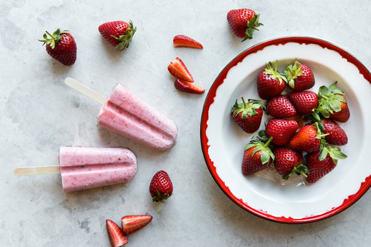 Strawberry-Lime Popsicles
