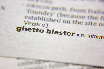 Word or phrase Ghetto blaster in a dictionary.