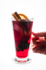 mulled wine with orange, apple and cinnamon
