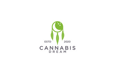 Cannabis and dream  logo design  illustration