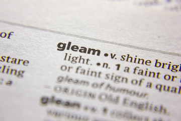 Word or phrase Gleam in a dictionary.