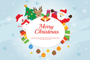Fototapeta na wymiar Merry Christmas 2020 | Santa With Gifts 