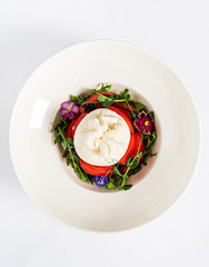caprese salad on the white background