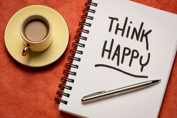 think happy inspirational handwriting