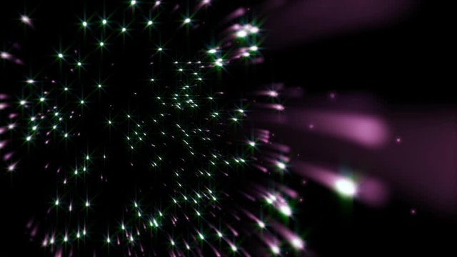 Seamless Loop Of Flying Through Fireworks