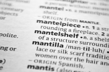 Word or phrase Mantelshelf in a dictionary.