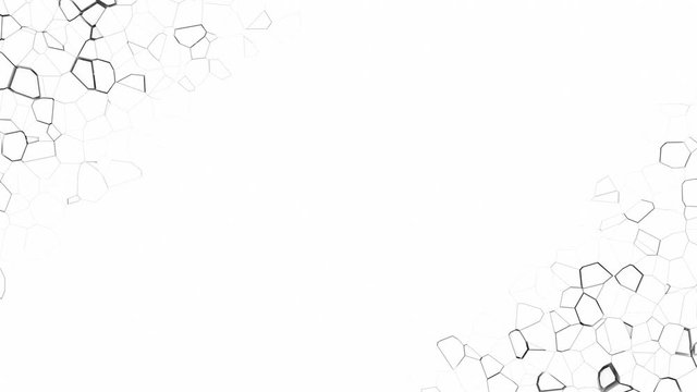 Pieces of the white surface decrease and increase in the corners of the screen.
