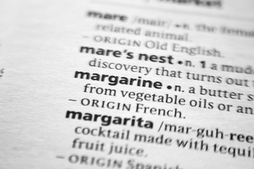 Fototapeta premium Word or phrase Margarine in a dictionary.