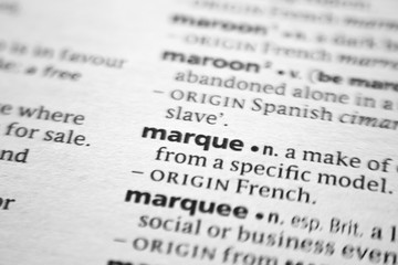 Word or phrase Marque in a dictionary.