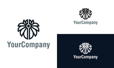 Floral and lotus logo icon design template elements. Simple minimalist template graphic illustration. Creative vector emblem, for icon or design concept.