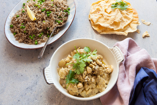 Indian curry dish creamy cashew chicken Murgh Shahi Korma