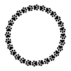 Round frame made of paw prints © rootstocks
