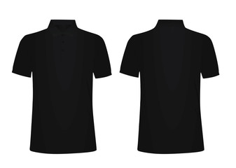 Black  polo t shirt. vector illustration
