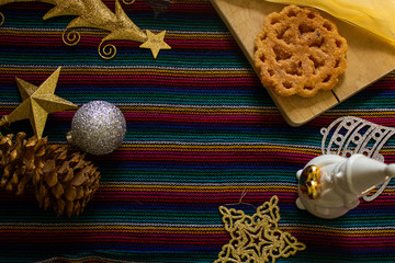 Fondo folclor mejicano navideño espacio para texto