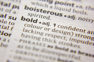 Word or phrase Bold in a dictionary. - obrazy, fototapety, plakaty