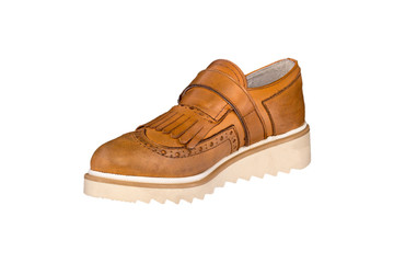 italian leather shoes, boots , moccasin, sport shoes,sole,  on a perfect white background, stock photography