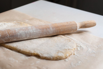 rolling pin and dough