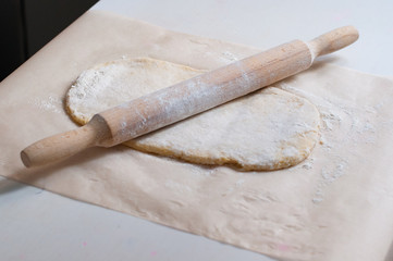 rolling pin and dough