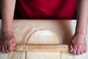 baker kneading dough