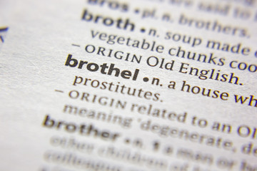 Word or phrase Brothel in a dictionary.