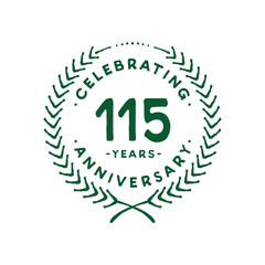 115 years design template. 115th logo. Vector and illustration.