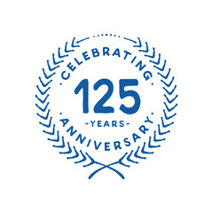 125 years design template. 125th logo. Vector and illustration.
