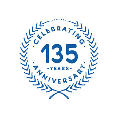 135 years design template. 135th logo. Vector and illustration.