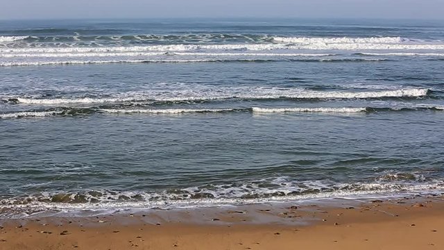 Slow motion footage of powerful waves in North of France in Brittany close to Point du Talud.