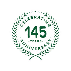 145 years design template. 145th logo. Vector and illustration.