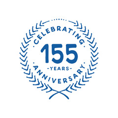155 years design template. 155th logo. Vector and illustration.