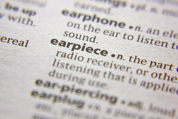 Word or phrase Earpiece in a dictionary.