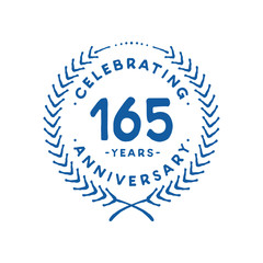 165 years design template. 165th logo. Vector and illustration.