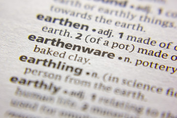 Word or phrase Earthenware in a dictionary.
