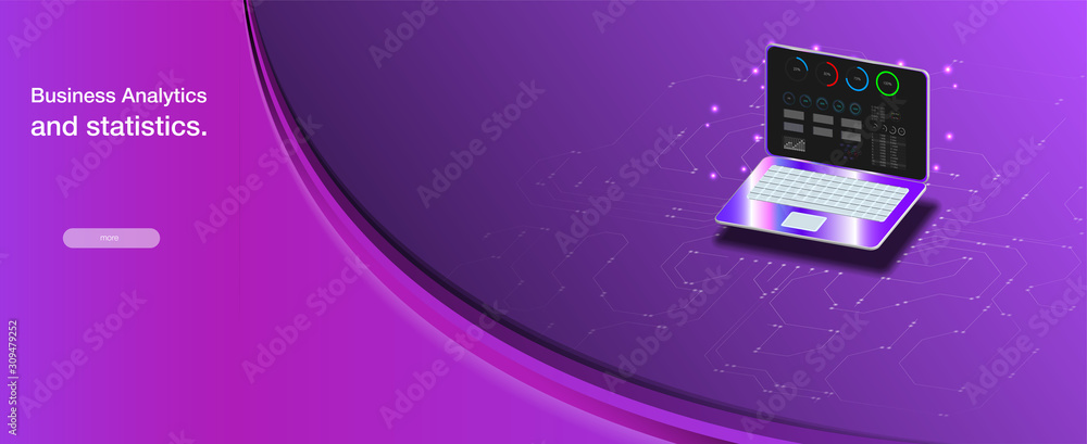 Poster 3d isometric flat design. vector illustration. computer web data center server isometric landing vec