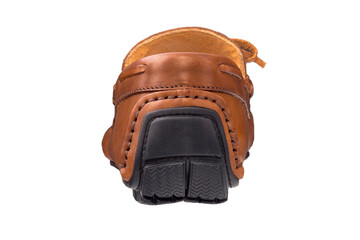 italian leather shoes, boots , moccasin, sport shoes,sole,  on a perfect white background, stock...