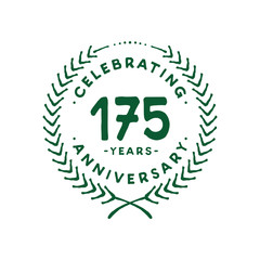 175 years design template. 175th logo. Vector and illustration.