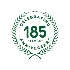 185 years design template. 185th logo. Vector and illustration.