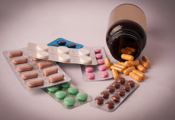 medicine pills close up